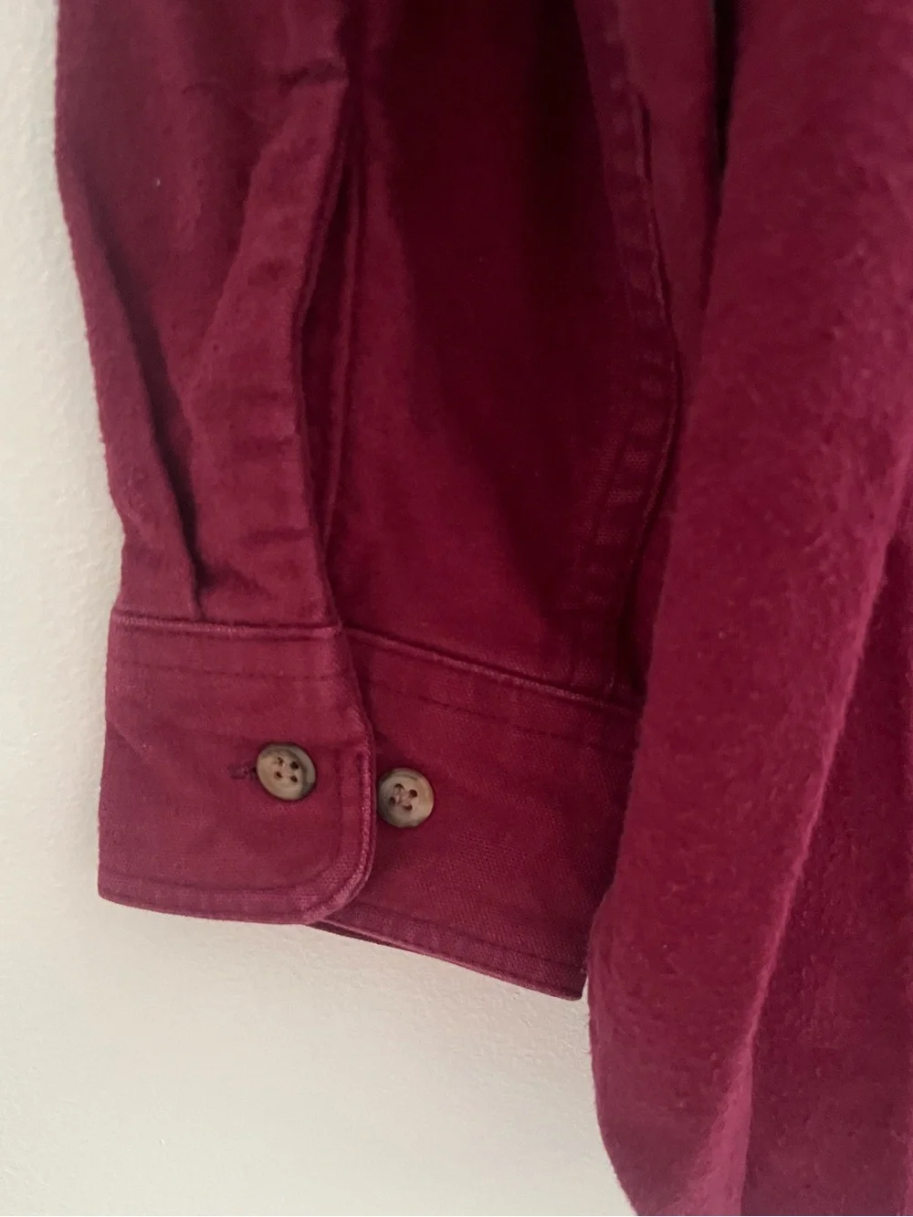 Vintage Eddie Bauer Maroon Heavy Chamois Flannel Shirt Size M